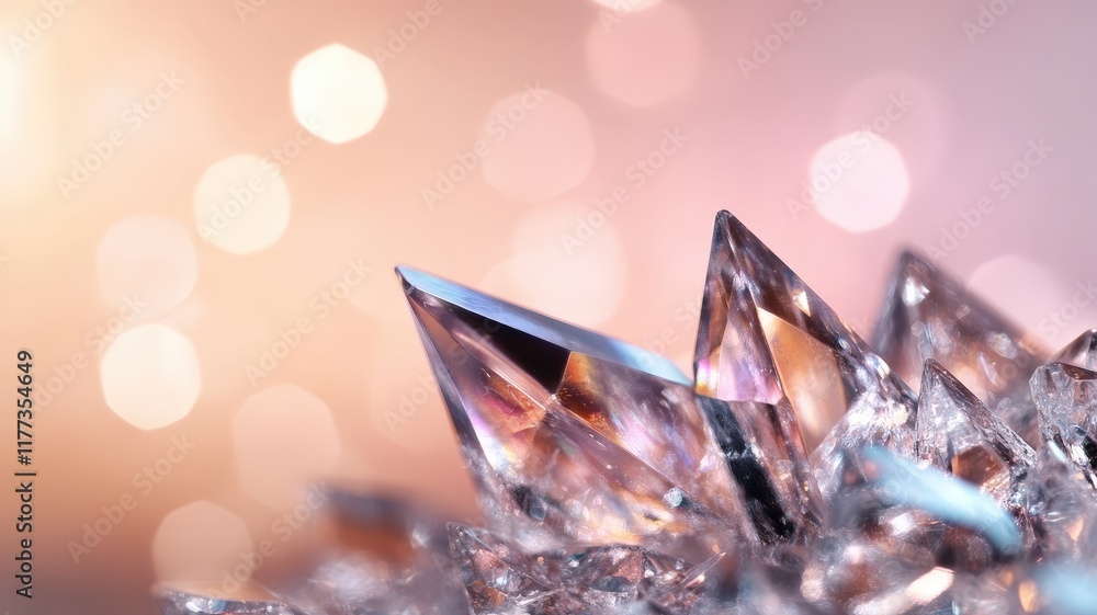 Aufkleber sparkling crystal formation with soft bokeh background and glimmering light highlights