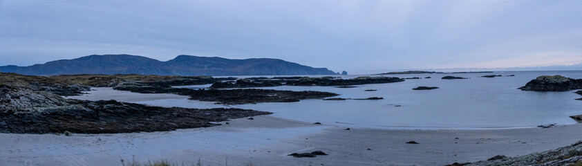Evening panorama. Rossbeg beach, Co. Donegal, Ireland.