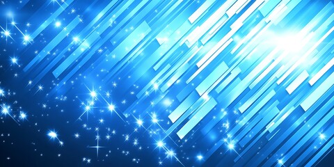 Blue abstract light streaks, starburst background.  Website design.