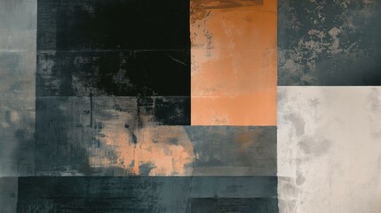 Abstract Landscape Art, Color Palette Experiment, Mixed Media Texture Effect, Unique Abstract Composition