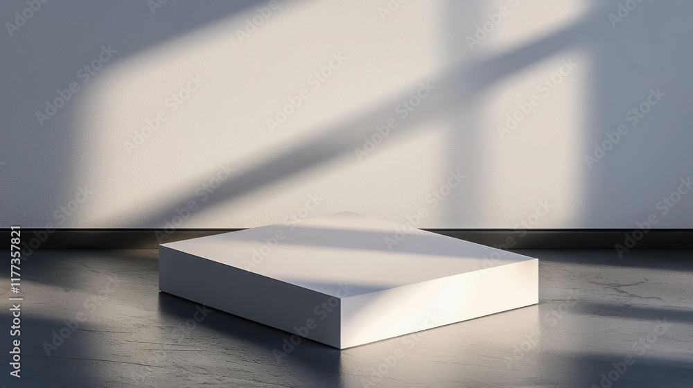 Aufkleber clean 3d product stand with soft edges for display in minimalist environment