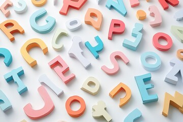 Fototapeta premium colorful 3d alphabet letters on a white background