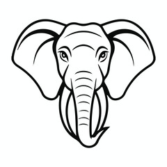 vector animal elephant head art free download.