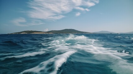 Fototapeta premium trip by boat to an island in the sea