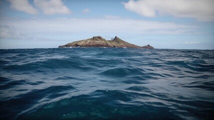trip by boat to an island in the sea