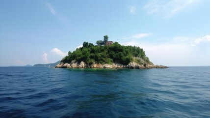 Fototapeta premium trip by boat to an island in the sea