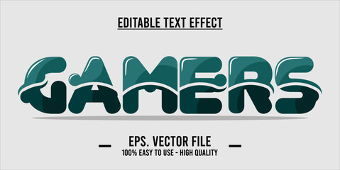 typography GAMERS word art illustration, editable text effect
