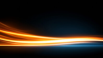 Dynamic abstract light streaks on dark background