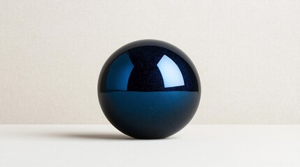 Shiny Blue Christmas Ornament Ball on White Surface