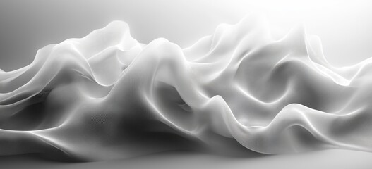 Obraz premium Abstract white drapes creating wavy mountainous shapes on smooth surface