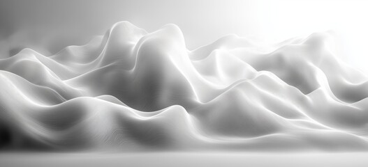 Obraz premium Abstract white waves: minimalist textured landscape design