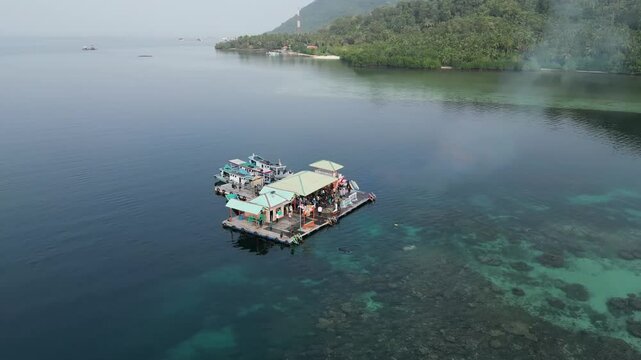 Aerial video over Parang island tourism Lampung Indonesia
