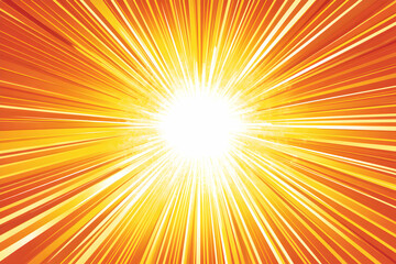 Fototapeta premium Vibrant sunburst background; radiant, warm, golden rays emanating from a bright center. Perfect for adding energy and dynamism to your designs.