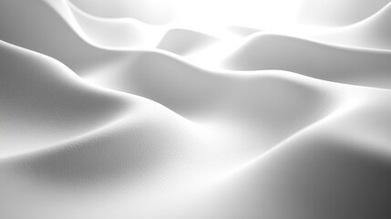 Abstract white flowing waves. Minimalist background, elegant design. Smooth, clean texture, soft light.