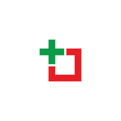 plus medical square colorful geometric icon vector