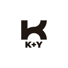 letter ky simple curves geometric logo vector