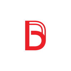 letter db stripes linked logo vector