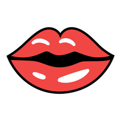 💋 Red Lips Vector Illustration – Bold, Chic, and Iconic