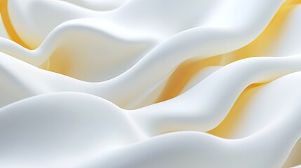 Obraz premium Abstract white base with smooth yellow flowing lines weaving through, giving a bright, innovative vibe.