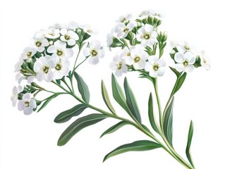 A close up of white alyssum flowers