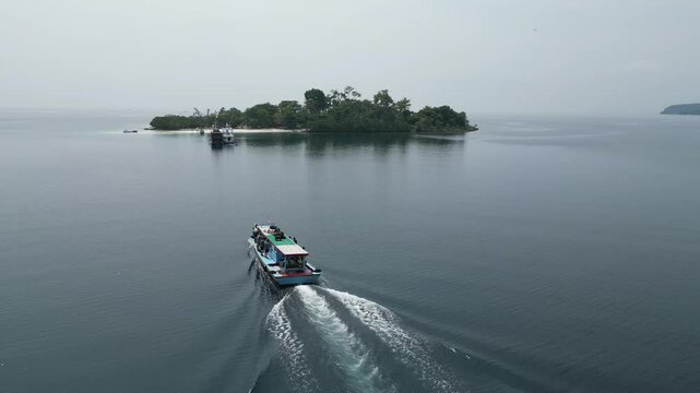 Aerial video over Parang island tourism Lampung Indonesia