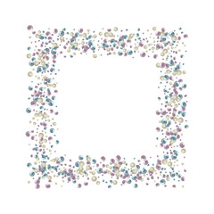 Colored glossy balls. Square photo frame. png