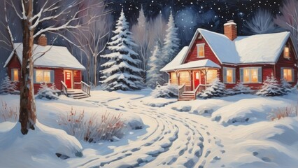 Fototapeta premium house in winter