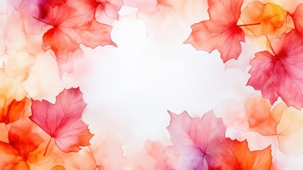 Obraz premium Vibrant Abstract Art Autumn Background in Watercolor: A Fusion of Warm Colors and Fluid Shapes