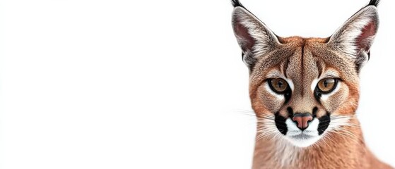 Obraz premium close up of a caracal on a white background