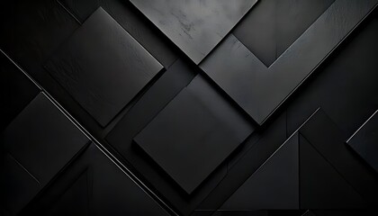 Fototapeta premium Interlocking black geometric shapes form a textured, abstract and structured design.