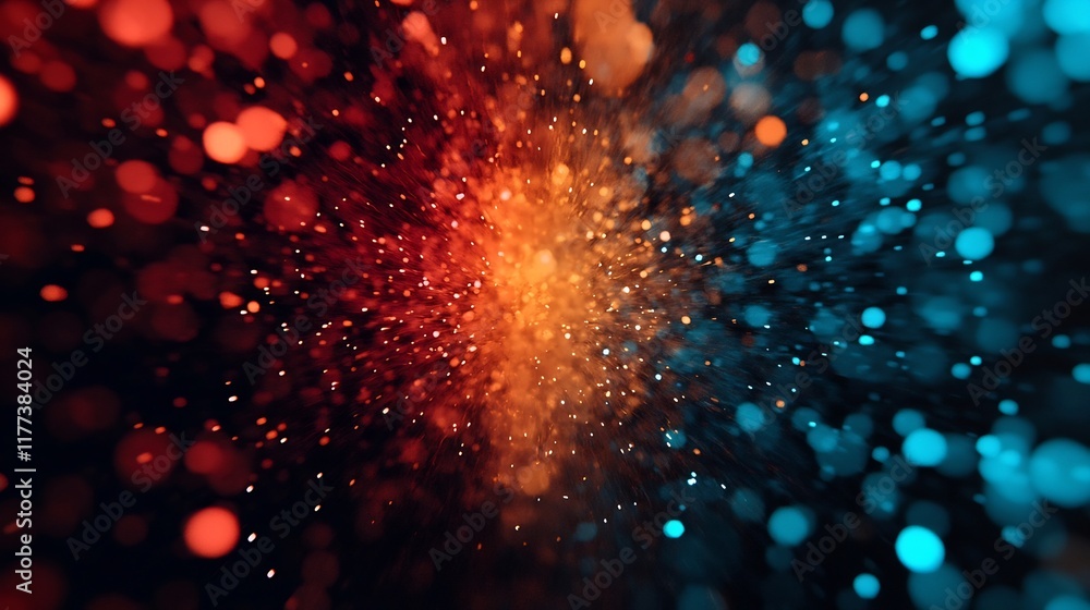 Poster dazzling fireworks explosion in a vibrant cascading display of brilliant light and color