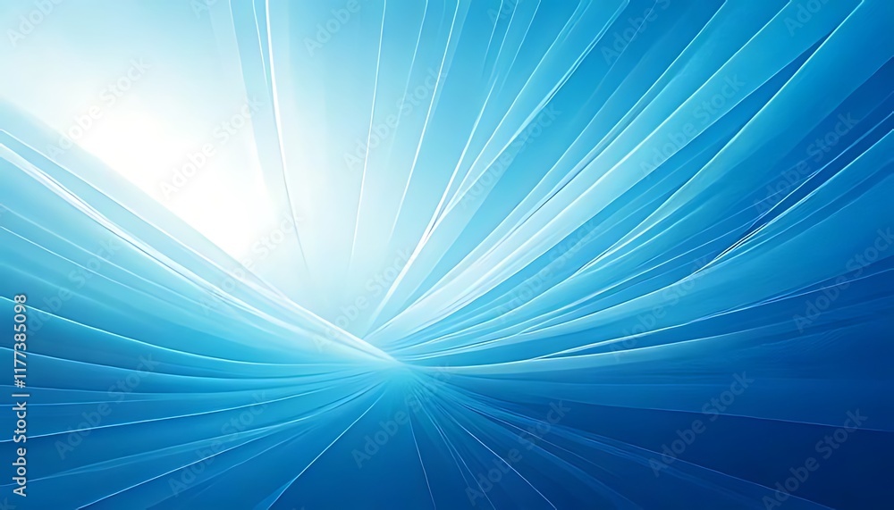 Poster sleek blue lines curve and converge, creating a smooth, dynamic, abstract background.