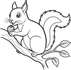 Naklejka premium Easy Squirrel Drawing for Children
