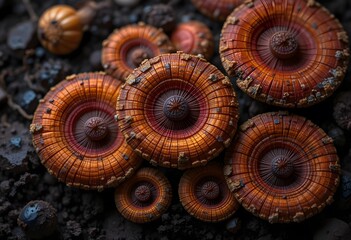 A mushroom with a black dot on it