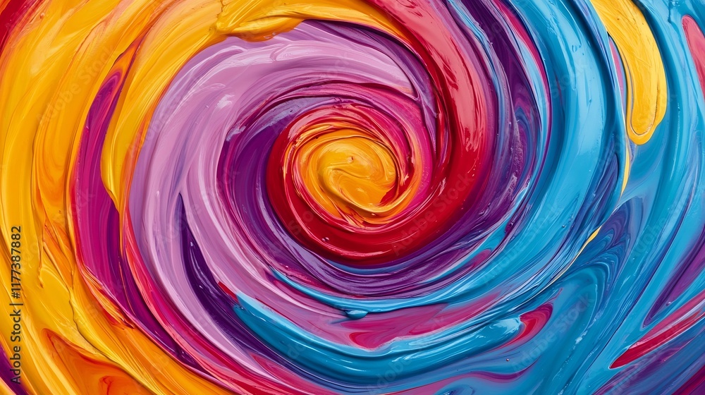 Aufkleber captivating vortex of vibrant paint splashes in dynamic abstract motion