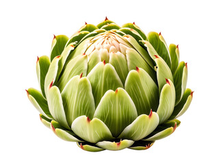 artichoke flower isolated on a transparent background.
