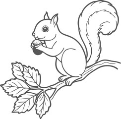 Easy Squirrel Drawing for Children