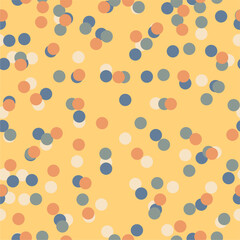 Seamless festive holiday pattern birthday party New Year Christmas with confetti vector illustration print wallpaper for fabric, pack, paper ets 