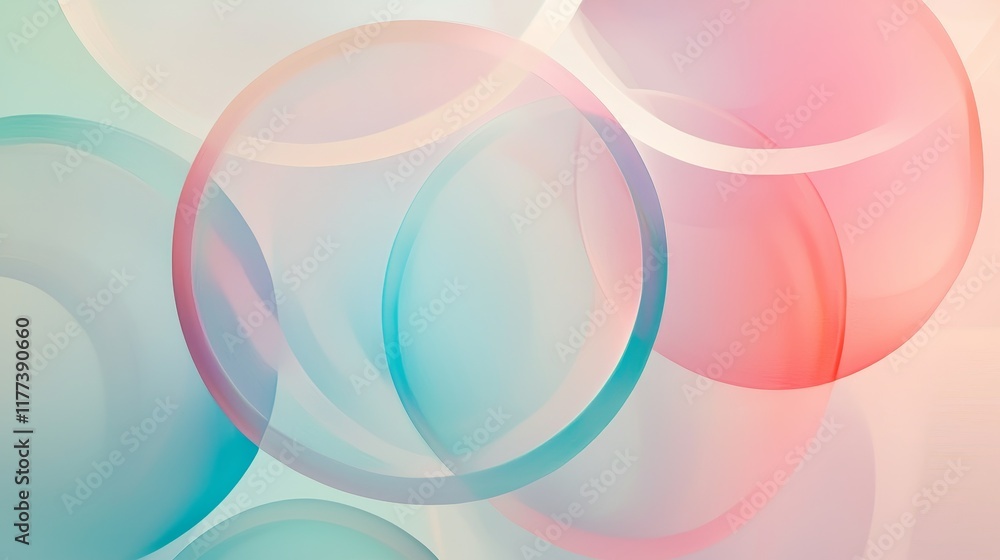 Poster serene gradient background with intertwined circles and soft color transitions
