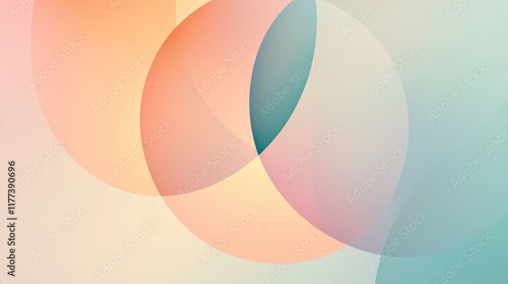 Aufkleber serene gradient background with intertwined circular shapes for calm visual effects