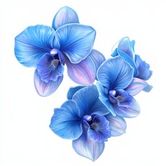 Fototapeta premium close up of blue orchid flowers on white background