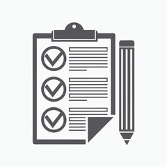 Minimalist Checklist Clipboard Vector Design.