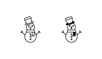 Snowman icon design with white background stock illustration