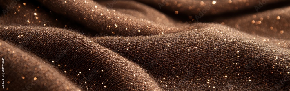 Aufkleber soft beige and copper sparkles blend on luxurious fabric creating a subtle shimmer effect
