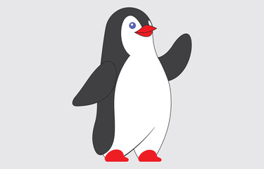 Cartoon  Penguin illustration vector art on white background