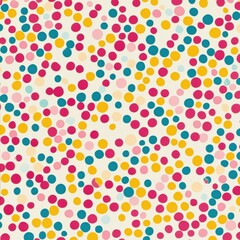 colorful polka dot pattern on a cream background