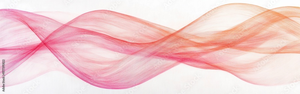 Poster Flowing lines of pencil strokes create a gradient effect in vibrant hues across a smooth surface