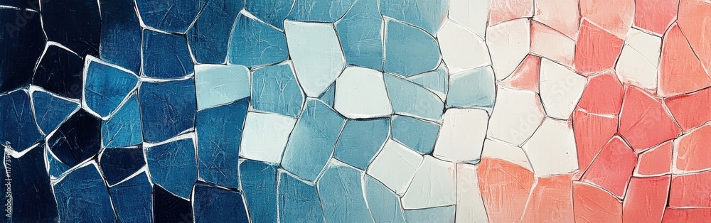 Poster elegant abstract composition featuring soft pencil strokes with varying shades of blue and pink tran
