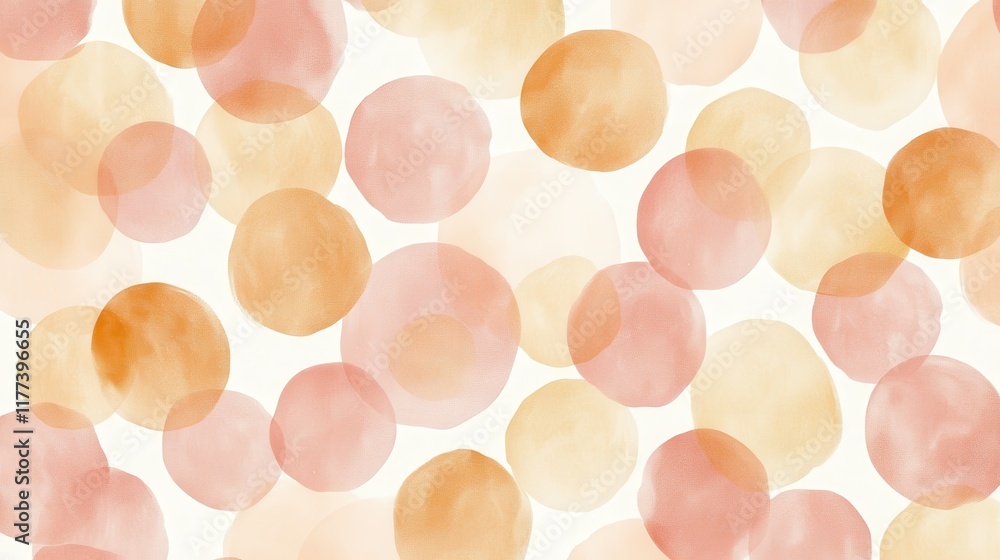 Aufkleber Elegant pastel pink and orange dots create a soft and serene background for art and design projects
