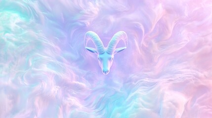 Serene Pastel Swirl with Capricorn Zodiac Sign Outline | Ultra-Detailed Cinematic Artwork
